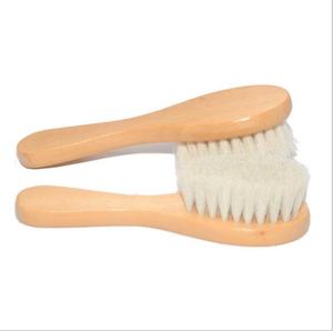 Wholesale Custom logo Wooden Cleaning Wool Goat Hair Brush <b>Bath</b> Baby Hair Brush - Product Image 4
