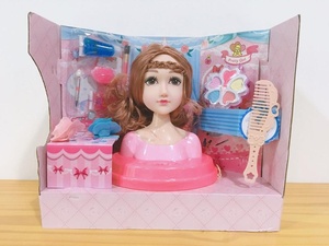<span class=keywords><strong>Jeu</strong></span> de princesse jouet pour filles, ensemble de beauté mode fille maquillage coiffure en plastique têtes de poupée tressées avec cheveux - Product Image 5