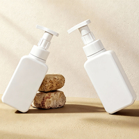 Bouteille pompe moussante transparente en PET de 500 ml avec bouchon anti-fuite pour savon liquide, shampoing, mousse capillaire, autobronzant, nettoyants pour le visage