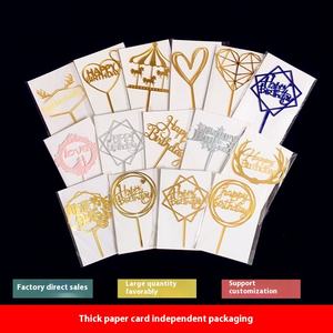 Huaien usine joyeux anniversaire acrylique gâteau Topper Offre Spéciale gâteau décoration fournitures insérer carte Cupcakes Occasions de noël - Product Image 1