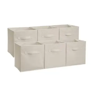 Inklapbare Stof Opslag Cubes Organizer Met Handvatten Doek Opslag Cube Mand Bins Organizer