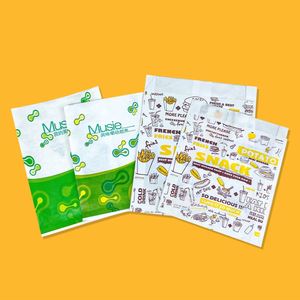 ZJPACK Wholesale High Quality Logo Printed Greaseproof Custom Popcorn Greaseproof Paper <b>Bag</b> for Food Packaging to Go - Product Image 1