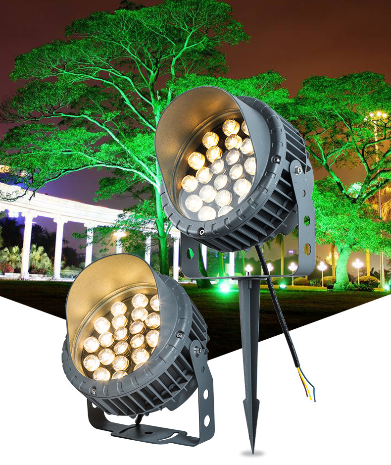 High Quality Die Cast Aluminum LED IP65 Flood Light Non-Solar Ground Spike Stake Garden Landscape Outdoor Lighting Fixture
