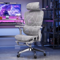 Chaise de bureau ergonomique en maille pour le gaming, certifiée BIFMA, avec support lombaire, réglable en hauteur, base à cinq branches, livraison directe