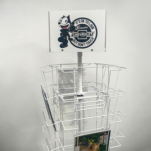 4 Side Metal <strong>Wire</strong> Floor <strong>Rotating</strong> Greeting Card Calendar <strong>Display</strong> Stand <strong>Rotating</strong> Comic Book <strong>Display</strong> Rack - Product Image 5