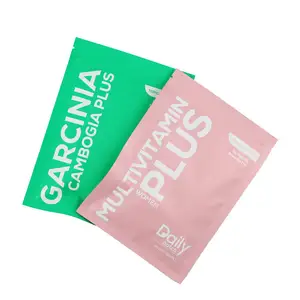 Food Grade 3 Side Heat Sealing Reusable Laminated Zipper Bag Healthy Natural Protein Bar Warp Packaging Bags