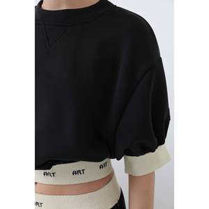 Haut court en tricot pour femme, chemisier élastique décontracté pour tous les jours, beige sable, kaki - Product Image 1