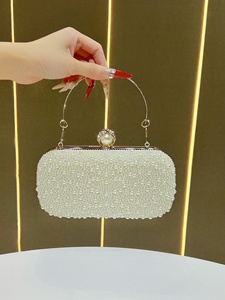 Sac à main <span class=keywords><strong>de</strong></span> luxe élégant pour femme avec poignée supérieure, perles et chaîne, sac <span class=keywords><strong>de</strong></span> soirée perlé scintillant, porté épaule ou croisé - Product Image 6