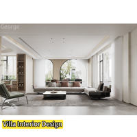 Servicio de diseño de interiores de renderizado 3D de lujo moderno Solución integral de materiales de construcción de viviendas para construcción y bienes raíces