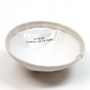 Personalizado Kipá bordado Logo judío Kippot Boda REGALOS Lino Kippot Yarmulke <span class=keywords><strong>Kipa</strong></span> Yarmulka sombrero - Product Image 6