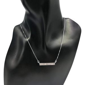 Collier pendentif en argent sterling plaqué rhodium avec diamant taille baguette 0,50 carats, serti en canal, chaîne à maillons, design géométrique - Product Image 3