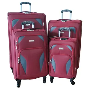 批发促销工厂软EVA小斜纹套装箱拉杆箱行李旅行包4件套带4个轮子