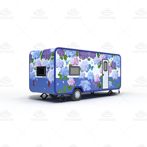 Remolque de <span class=keywords><strong>caravana</strong></span> retro europeo, mini <span class=keywords><strong>caravana</strong></span> RV pintada a medida para viajes familiares al aire libre - Product Image 4