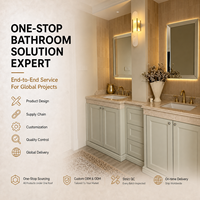 Ensemble complet de salle de bain tout-en-un, économiseur d'eau, vasque en céramique, toilettes, baignoire, pour projets d'hôtels, villas, appartements