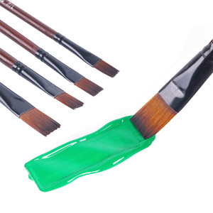 Outils de peinture acrylique professionnels BECOL, ensemble de 6 pinceaux pour artistes, manche en bois, pinceau pour peinture à l'huile et à l'aquarelle - Product Image 4