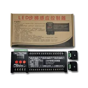 Controlador de Sensor de 36 pasos, luz Led de escalera 12V 24V, interruptor Manual, controlador de iluminación de escalera