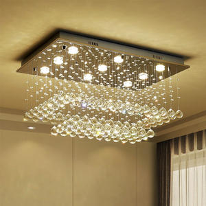 ที่มีคุณภาพสูงหรูหราแสงสี่เหลี่ยมโต๊ะรับประทานอาหาร K9คริสตัลน้ำฝนโคมระย้าโคมไฟระย้าที่ทันสมัย - Product Image 6