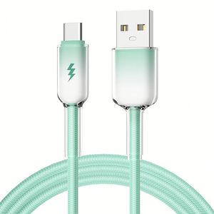 สายชาร์จโทรศัพท์แบบใส 1 เมตร 2 เมตร สายถักไนลอนใส ชนิด Type C PD 60W C-C ชาร์จเร็ว - Product Image 2