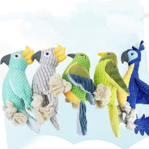 Creative Real Wholesale Pet Plush Sounding <strong>Parrot</strong> Bird <strong>Toys</strong> Dog Chewing Teething Bite Resistant <strong>Toys</strong> - Product Image 1