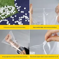 Stock prêt Transparent PE auto-scellant CPE emballage de stockage de vêtements sac à fermeture éclair givré impression d'écran d'avertissement transfrontalier