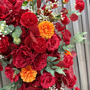 Panneau mural de fleurs artificielles en soie fait main, très vendu, fond de scène, rose, pivoine, hortensia, moderne, respectueux de l'environnement, pour nouveau-né - Product Image 4