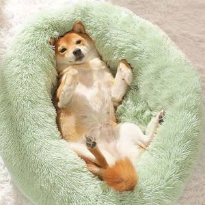 فاخر XL على الطراز الزهري الكرتون الكلب القط عش نصف المغلقة القطيفة النسيج الفراء الحيوانات الأليفة السرير قابل للغسل الدافئة في الأماكن المغلقة مصنع واقية - Product Image 6