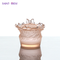 Articles de mariage de cuisine de pot de sucrier en verre de cristal de ruban