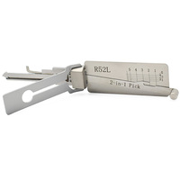 Outil de crochetage et de décodage 2-en-1 Lishi R52 R52L allongé côté gauche, outil professionnel de serrurier pour serrures de véhicules et de portes civiles