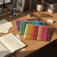 Crayons de couleur à base d'huile 48/72/120 couleurs - Ensemble de dessin artistique pour étudiants, fournitures scolaires vibrantes, vente en gros