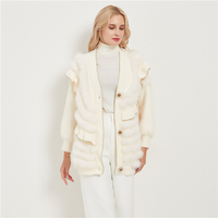 Manteau en fourrure de renard véritable pour femme Pudi, veste d'hiver chaude en tricot, parka en nylon CT050