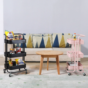 Zxm Mobile Storage <b>Trolley</b> with <b>Wheels</b> Multi-Layer Rack for Kitchen Bathroom and Beauty Modern Design - Product Image 6