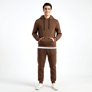 Brown Color Long Sleeve Wholesale Hoodies Training Jogging Wear Joggers Men Tracksuits Custom Logo Tracksuit Men - Product Image 1