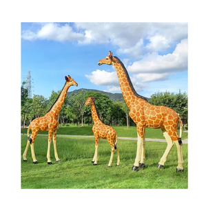 Simulación al aire libre animal jirafa decoraciones Gran fibra de vidrio escultura Parque centro comercial decoraciones - Product Image 1