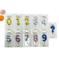Bougies d'anniversaire en cire de paraffine couleur métallique de 6 cm, motif Question Mark, or, argent, bleu, or rose – Décorations de gâteau tendance