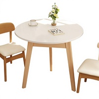 Table à manger ronde moderne personnalisée en bois massif, bureau de réception, ensemble de chaises de négociation, canapé, table basse d'appoint