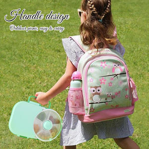 Plateau à légumes réutilisable en plastique transparent à 2 compartiments avec couvercle pour dîner, plateau à fruits, boîte à collation, service de nourriture occasionnel - Product Image 5