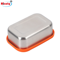Boîte à lunch en acier inoxydable 304 Contenant de stockage alimentaire portable avec couvercle en silicone anti-fuite
