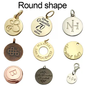 Zinc Alloy Charm Custom Embossed Brand Logo Jewelry Hang Tags For Pendant Necklace