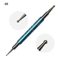 NAILIFEI Outils de Nail Art en Gros, Tige Métallique Double Tête, Pointe Diamant, Aiguille Fleur, Stylo à Points Motif Vague, Crochet – Lot de 5 Pièces