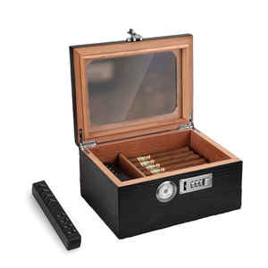 Vente en gros de boîtes de rangement pour cigares en bois faites à la main avec logo personnalisé boîtes à cigares en bois à lacets modèle d'armoire fabricant direct - Product Image 2