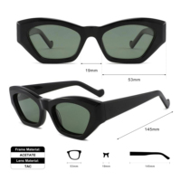 Lunettes tendance Lunettes de soleil œil de chat faites à la main Lunettes de soleil vintage de luxe Lunettes de soleil polarisées épaisses personnalisées pour hommes Lunettes de soleil en acétate pour femmes
