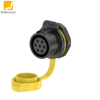 Connecteur d'alimentation étanche IP68 E-Weichat 10A EW-LP20, prise aviation à quatre trous en plastique pour panneau, contacts en alliage de cuivre