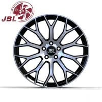 Jantes monobloc forgées 16-24 pouces, noir brillant, lèvre polie, à rayons fendus, 5x112 5x120 pour voitures de luxe, coupes sportives, SUV et tuning