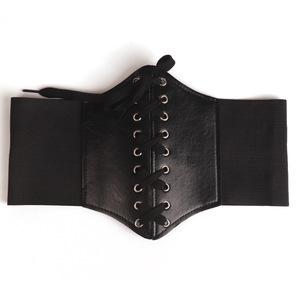 Cinturones de cintura de corsé con cordones transpirables para mujer Traje elástico ancho Waspie con cinturón de cintura atado con control firme - Product Image 1