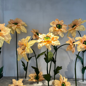 Decoración DE BODA Escenario Interior y exterior Papel hecho a mano Simulación artificial Girasol <span class=keywords><strong>Gigante</strong></span> Grandes flores de organza - Product Image 1