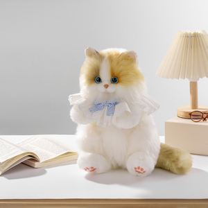 DUPAN Niedlicher Flammen-Calico-Katzen Anime-Design Rucksack PP-Baumwolle Gefülltes Plüschtier Unisex-Tasche Lebensechter Plüsch-Katzen-Rucksack - Product Image 3