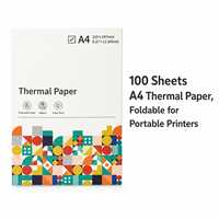 Kertas Thermal Lipat A4 Xprinter Bebas BPA 100 Lembar untuk Printer Thermal Portabel