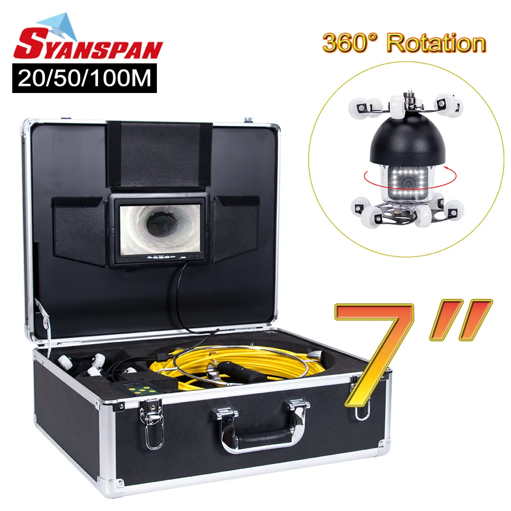 2020 new type 7' HD 150mm 360 degree rotating camera used for drain plumbing inspection