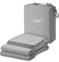 Parure de draps modernes en PVC tissé, style bambou, 4 pièces, écologiques, 300 fils, avec drap-housse, pour l'été – Fabrication OEM/ODM