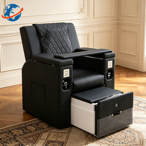 Poltrona Pedicure di Lusso con Schienale Regolabile, Vassoio Manicure, Vasca Piedi Senza Impianto Idraulico, Arredamento Professionale per Salone di Bellezza e Spa - Product Image 1